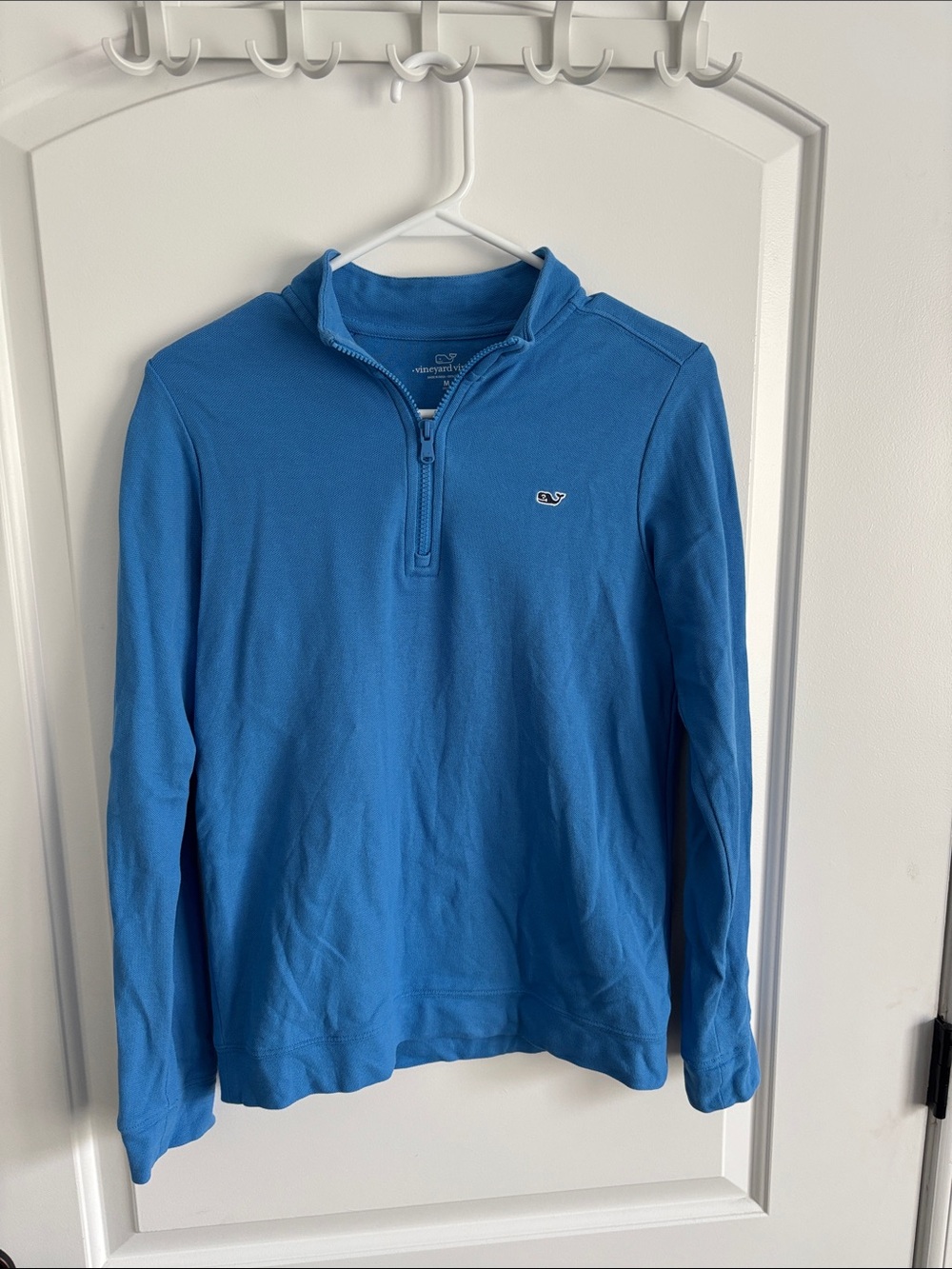 Vineyard Vines Boys Saltwater Quarter-Zip Pullover Size Medium Blue 100% Cotton